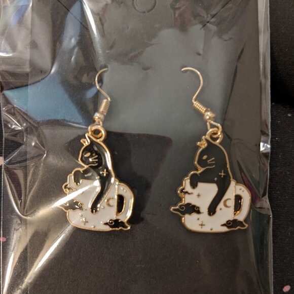 Coffee and Cats Earrings - Picture 3 of 5